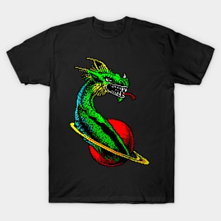 Dragon Planet 8 Bit Art T-Shirt